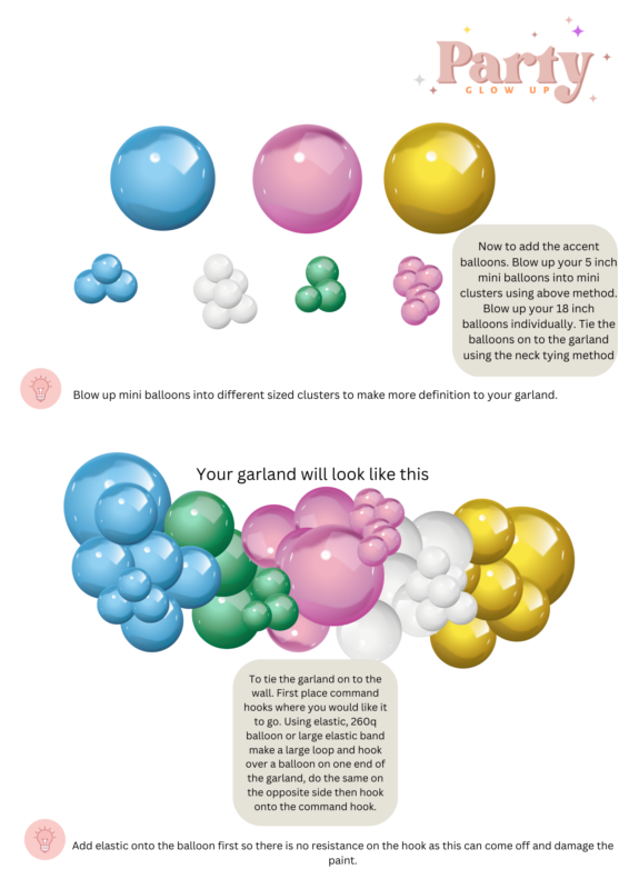 balloon garland tutorial infographic