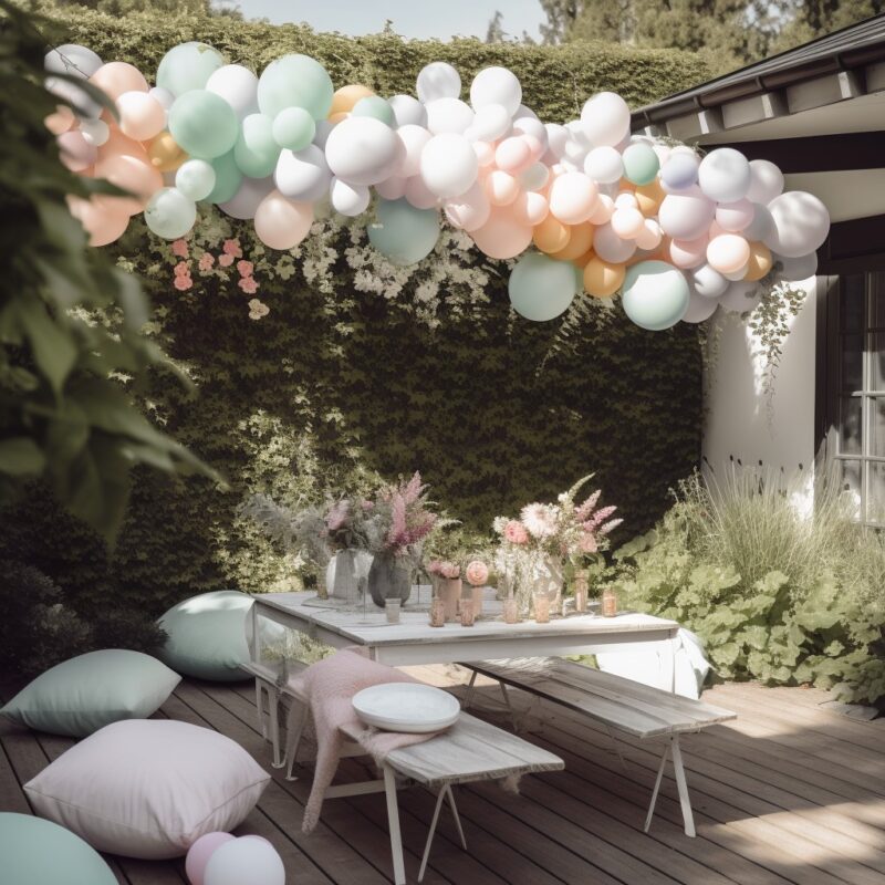 outdoor balloon garland